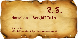 Noszlopi Benjámin névjegykártya