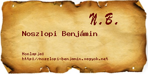 Noszlopi Benjámin névjegykártya