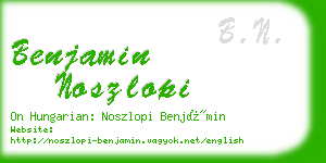 benjamin noszlopi business card